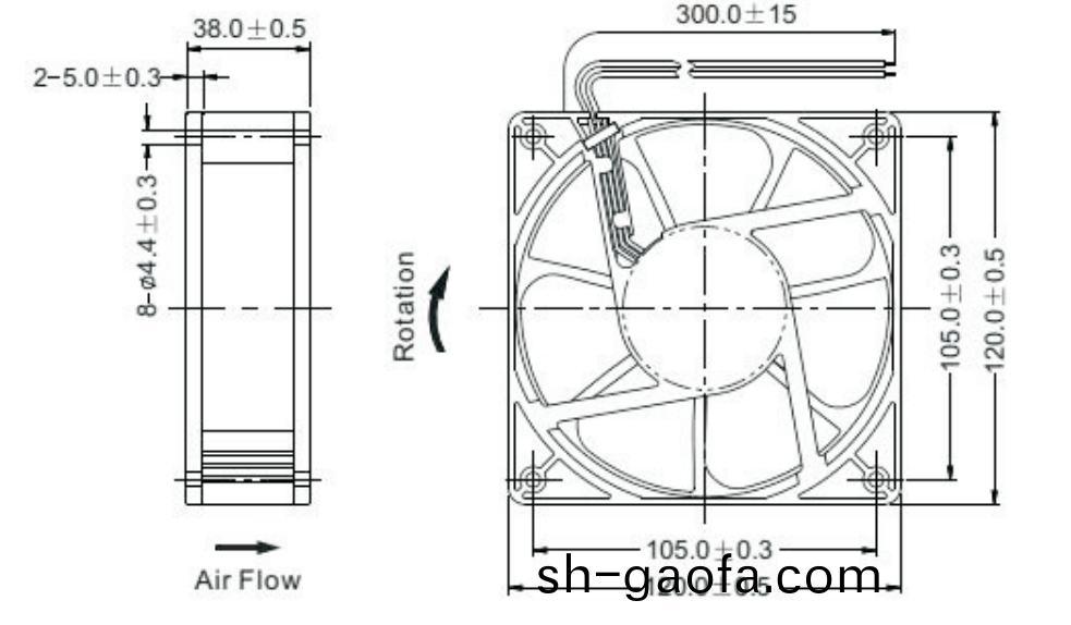 OT-EF12038-EC無刷(shua)電(dian)機|風(feng)扇(shan)電機|直(zhi)流無刷(shua)電機-萬至達電機