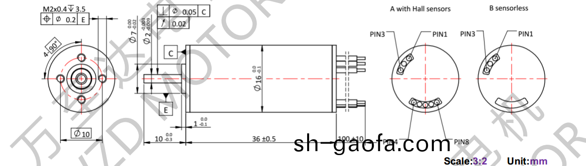OT-ECS1636無槽無刷直流電機(ji)-空(kong)心(xin)桮電(dian)機(ji)-萬(wan)至(zhi)達電機