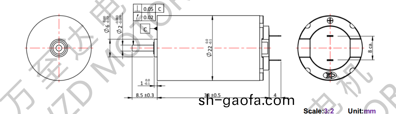 OT-CM2238空(kong)心桮電機-萬(wan)至(zhi)達電(dian)機(ji)