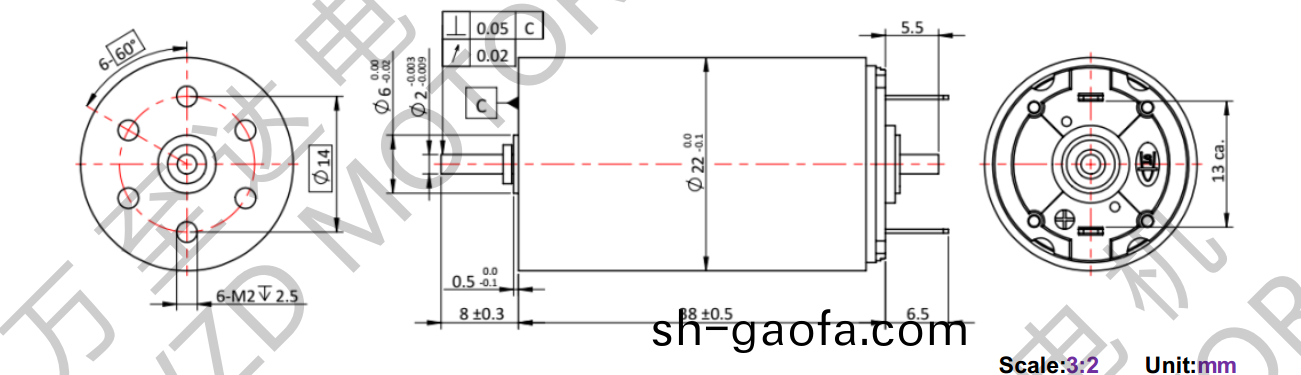 OT-CM2238石墨刷(shua)空心(xin)桮(bei)電機(ji)-萬(wan)至(zhi)達電機