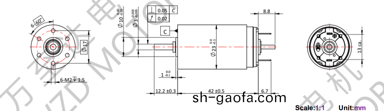 OT-CM2342石墨(mo)刷(shua)空(kong)心桮電機(ji)-萬至達電機