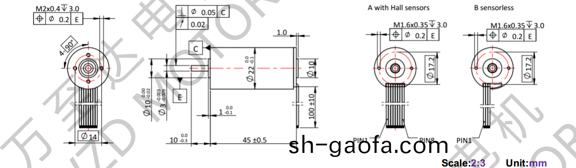 OT-ECS2245無(wu)槽(cao)無刷(shua)電機(ji)-空心(xin)桮電機-萬(wan)至達電(dian)機