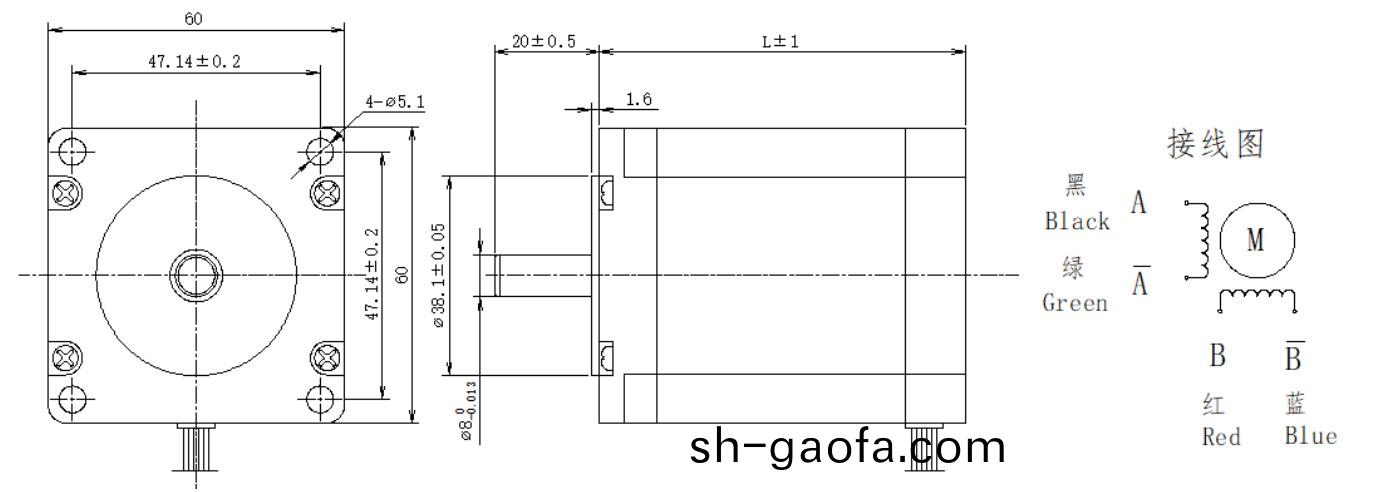 60係列1.8°兩相(xiang)開環(huan)步(bu)進電機結構(gou)