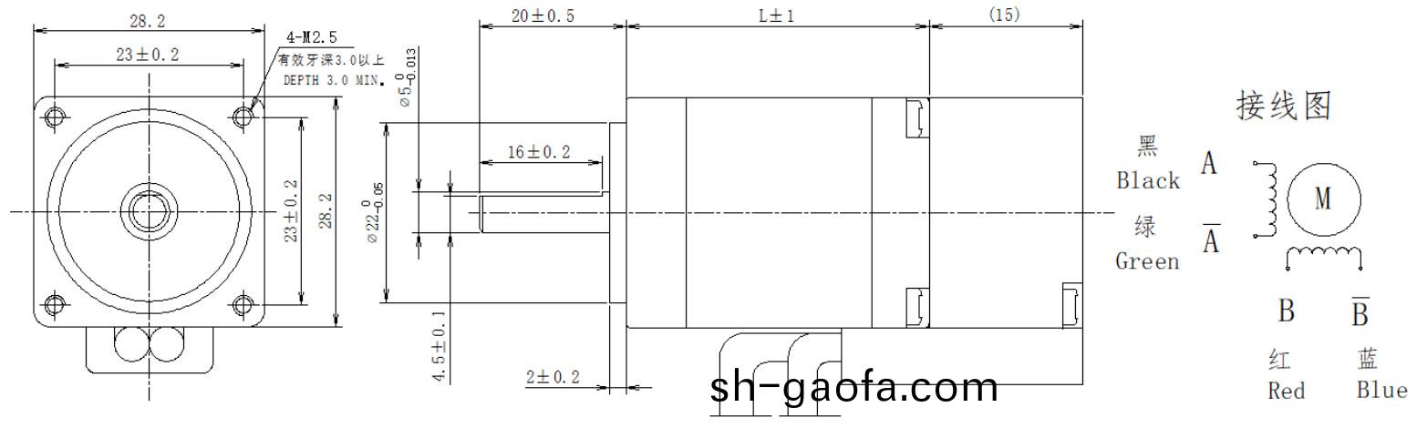 28係列1.8°兩相閉(bi)環步進電機結構