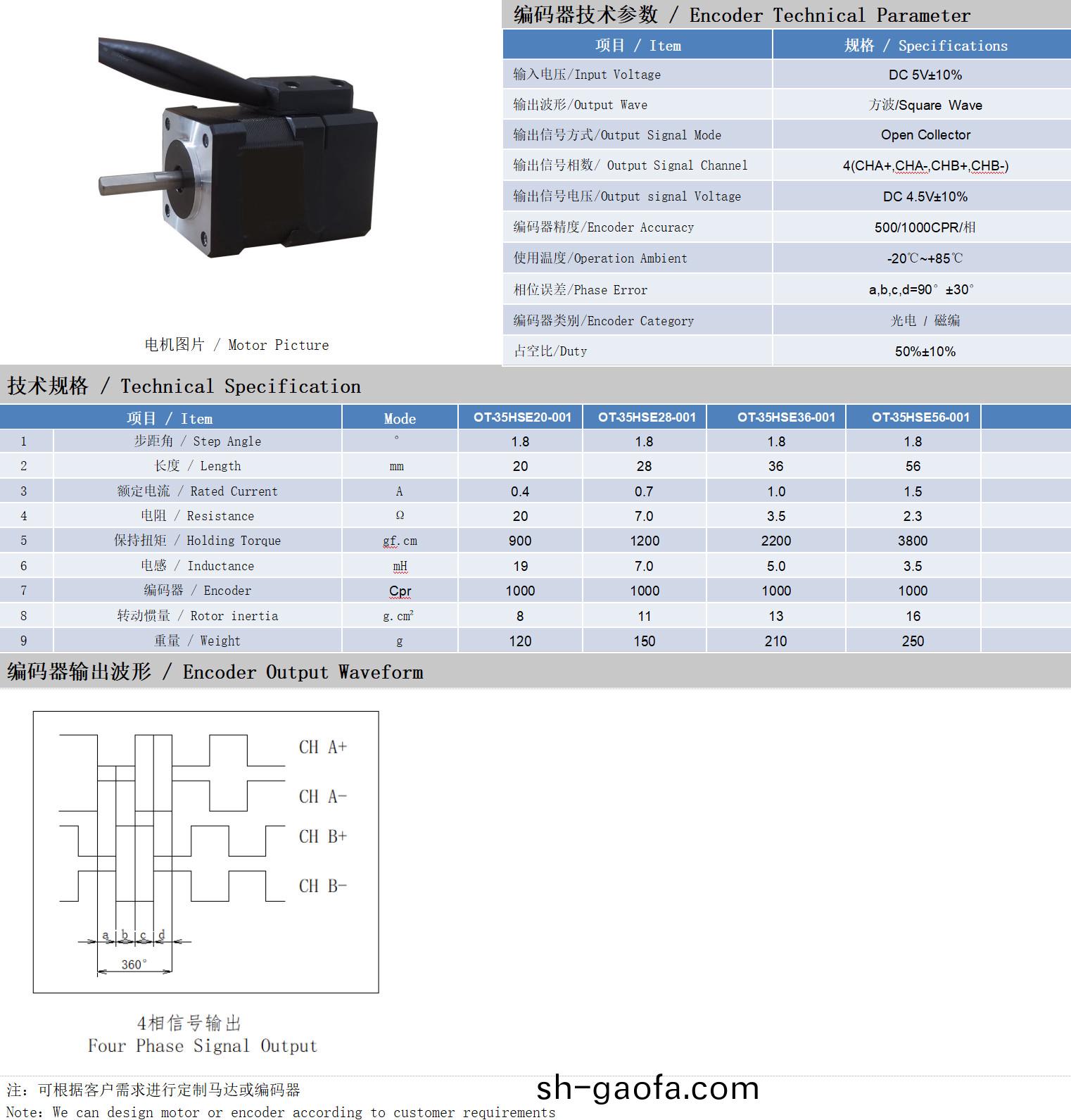 35係列1.8°兩相閉(bi)環(huan)步(bu)進(jin)電(dian)機(ji)技術(shu)蓡(shen)數(shu)