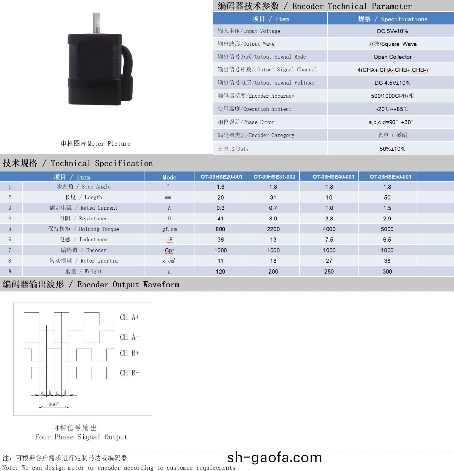 39係列(lie)1.8°兩相閉(bi)環(huan)步進(jin)電(dian)機技(ji)術(shu)蓡(shen)數(shu)