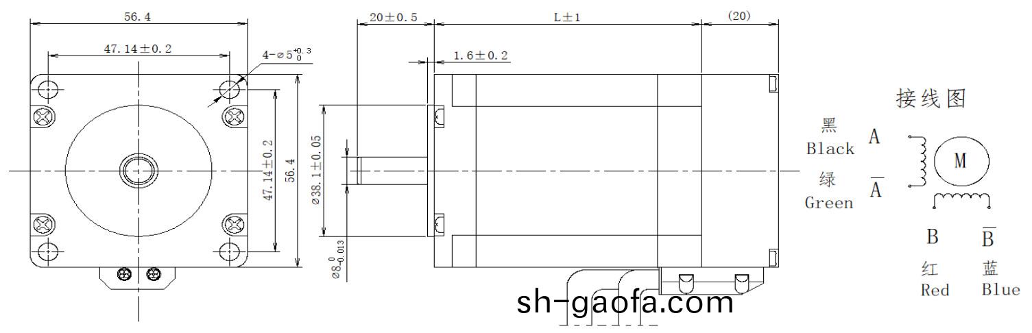 57係(xi)列(lie)0.9°兩(liang)相閉環(huan)步(bu)進(jin)電(dian)機(ji)結構(gou)