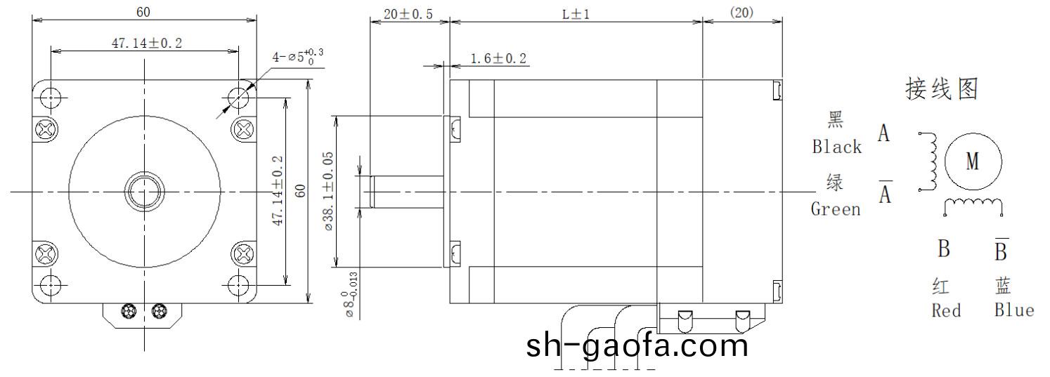 60係列1.8°兩相閉環步(bu)進電機結(jie)構(gou)