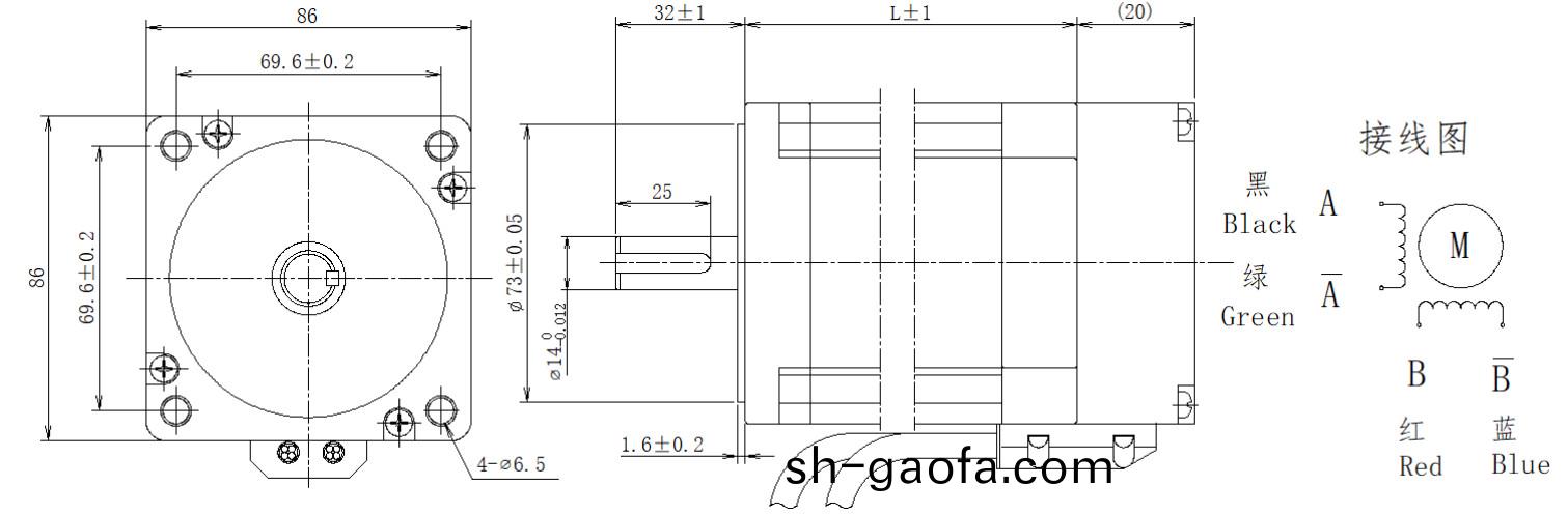 86係列(lie)1.8°兩(liang)相閉環(huan)步進電(dian)機(ji)結(jie)構(gou)