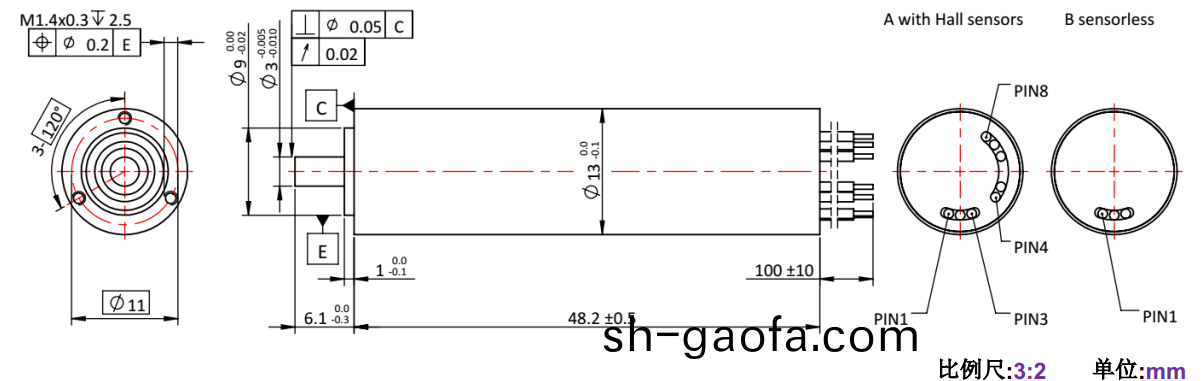 ECS 高(gao)速 1348空心桮(bei)無刷(shua)電(dian)機(ji)-萬至(zhi)達電(dian)機