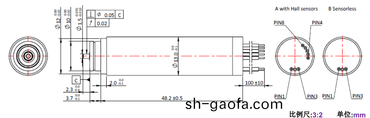 ECS-4P 1348 2對極空心桮無(wu)刷電機(ji)-萬(wan)至達(da)電機