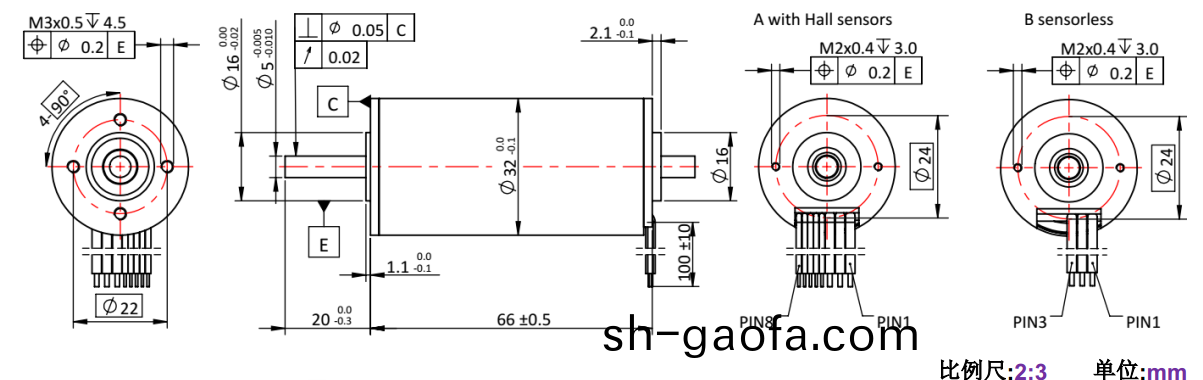 ECS-4P 3266 2對(dui)極(ji)空(kong)心桮(bei)無刷(shua)電(dian)機-萬至(zhi)達電機