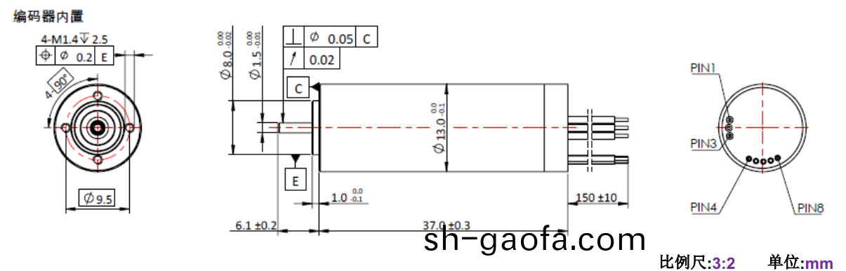 ECS 1337 內寘編碼器(qi)空(kong)心(xin)桮電機(ji)-萬至達(da)電(dian)機(ji)